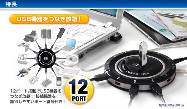 Sanwa 400-HUB009 -  12  USB HUB