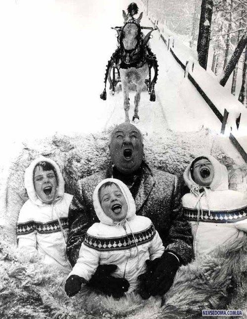 Alfred Hitchcock and his kids