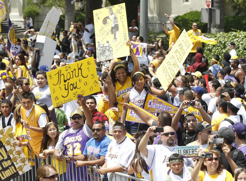 Lakers celebrate their NBA championship