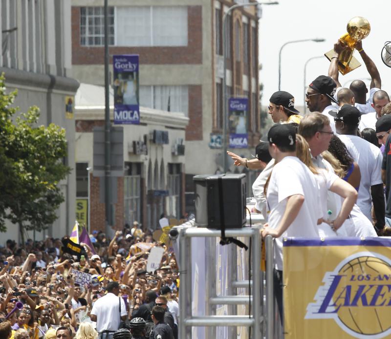 Lakers celebrate their NBA championship