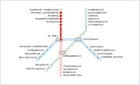 Схема метро екатеринбурга